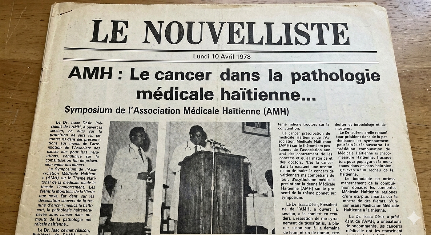 1978, AMH: Le cancer dans la pathologie médicale haïtienne