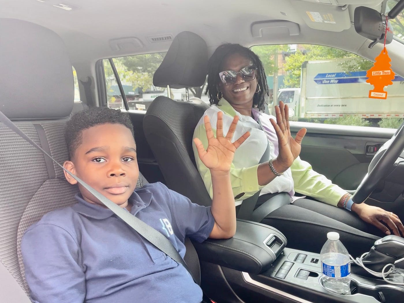 Taylor, pictured with her son, speaks on the importance of seatbelt use