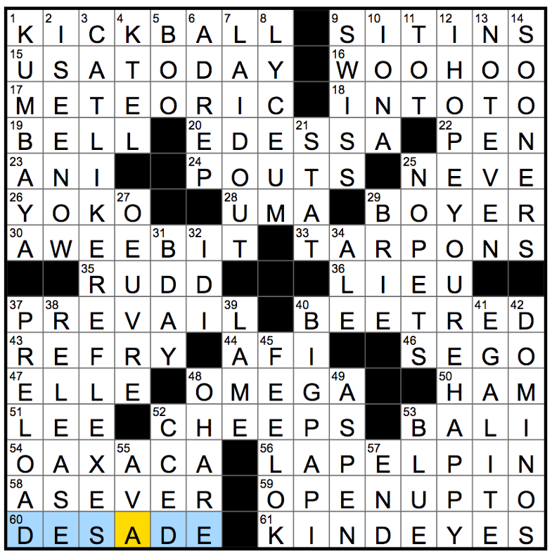 LA Times Crossword Answers Sunday May 15th 2022