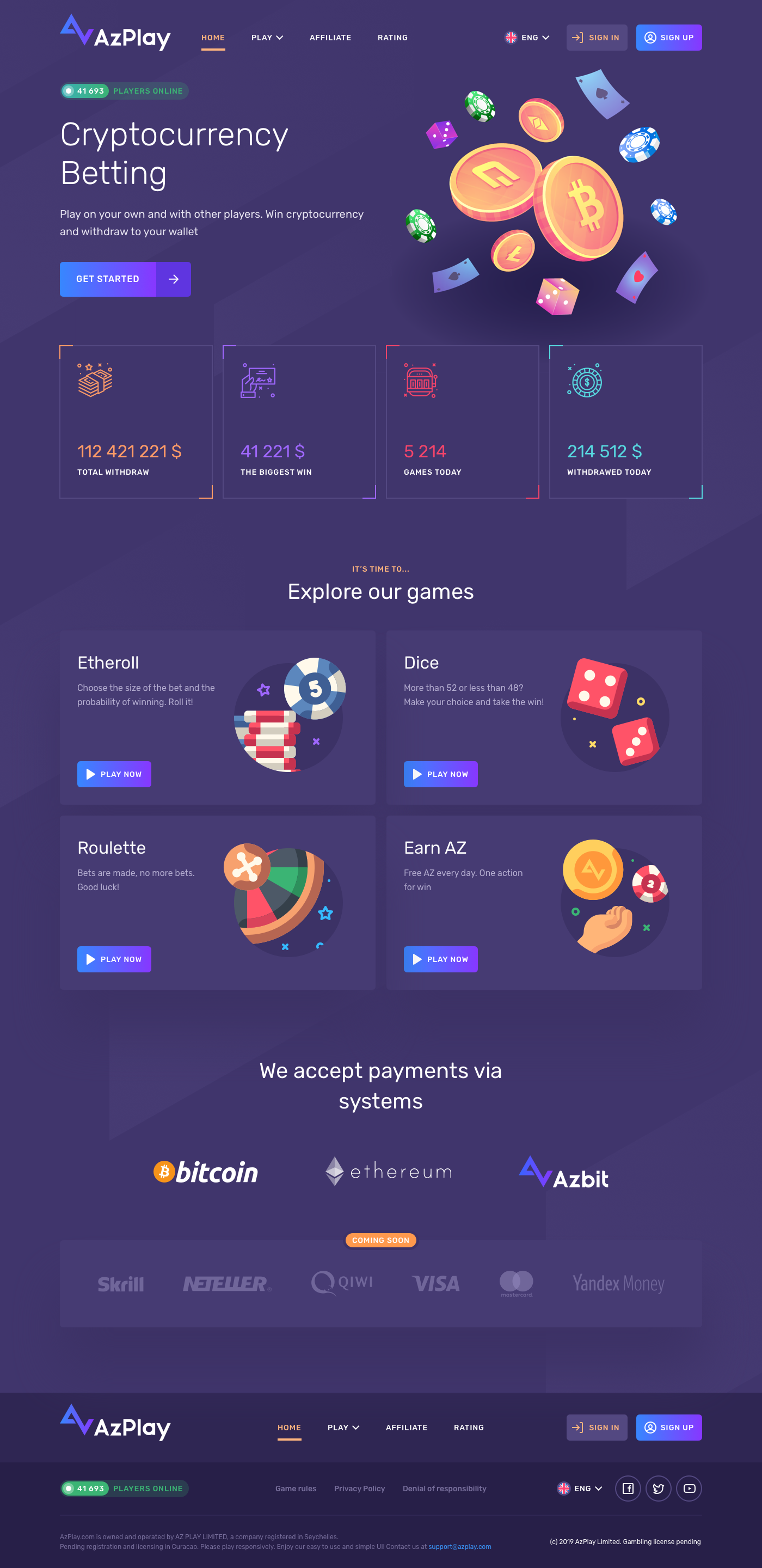 AzPlay Is Coming Soon: Roulette, Dice & Etheroll | by Azbit | Azbit News |  Medium