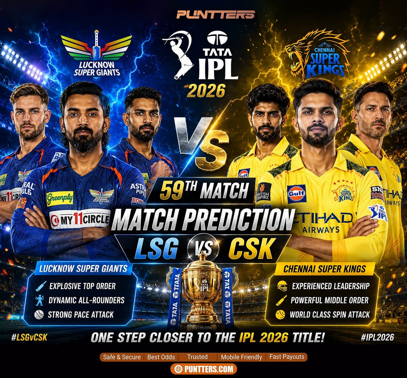 Lucknow Super Giants vs Chennai Super Kings — 59th Match Prediction | IPL 2026