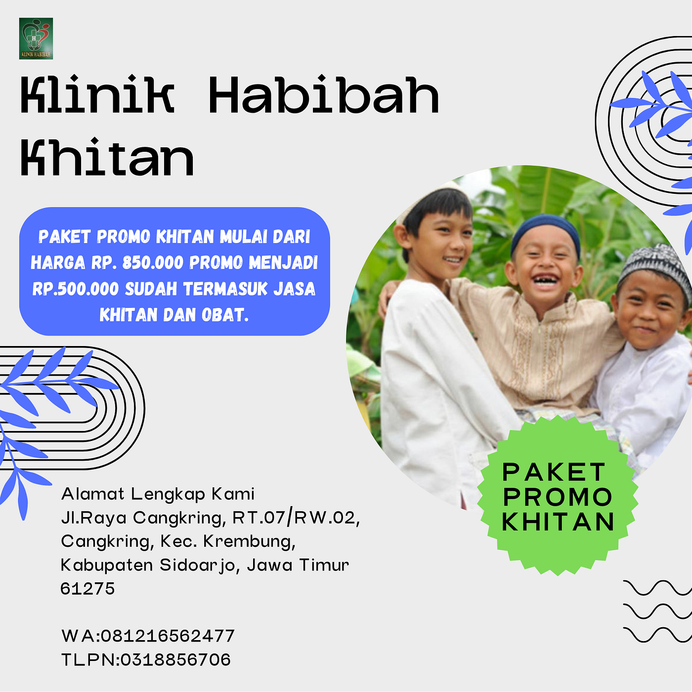 PELAYANAN CEPAT, WA 0813-3449-1967, Melayani Sunat  Anak Klinik Habibah Krembung