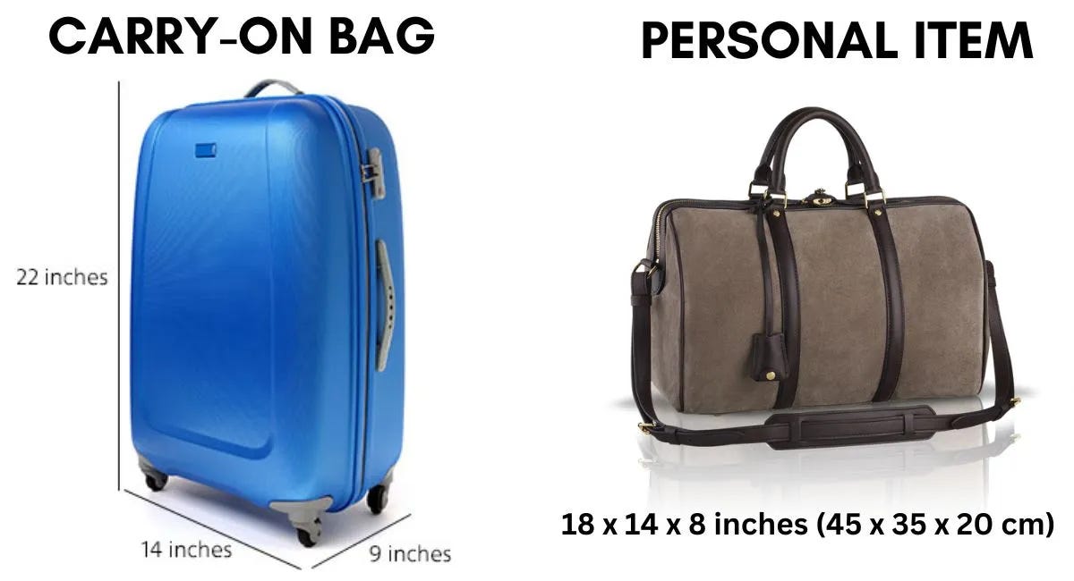 american airlines carry on size