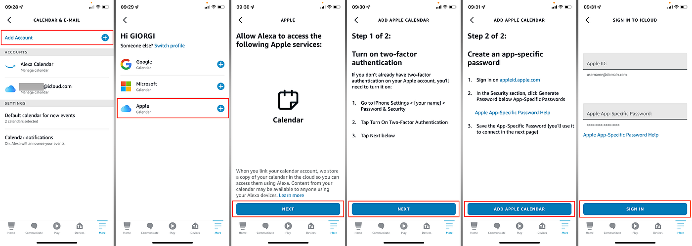 How to Connect iCloud Calendar to Alexa | by George Sazandrishvili | Alexa Insider | Medium How to Connect iCloud Calendar to Alexa | by George Sazandrishvili | Alexa Insider | Medium