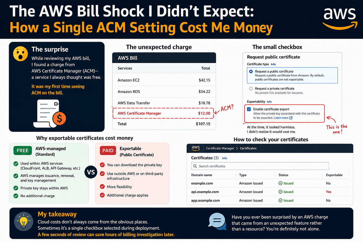 The AWS Bill Shock I Didn’t Expect: How a Single ACM Setting Cost Me Money