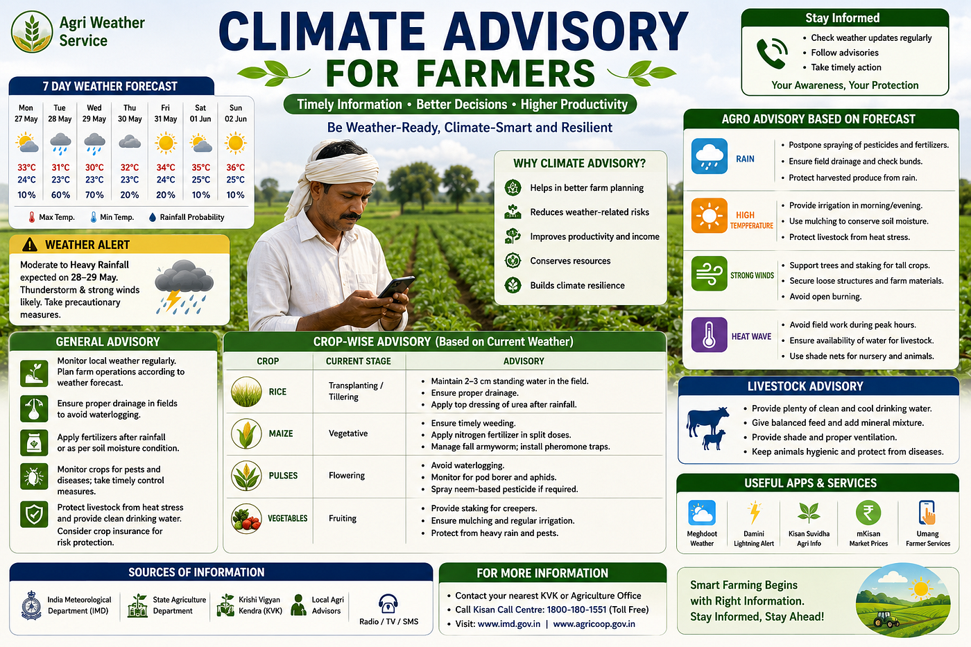 Climate Advisory for Farmers: Principles, Components, Applications, Benefits, Challenges, and…
