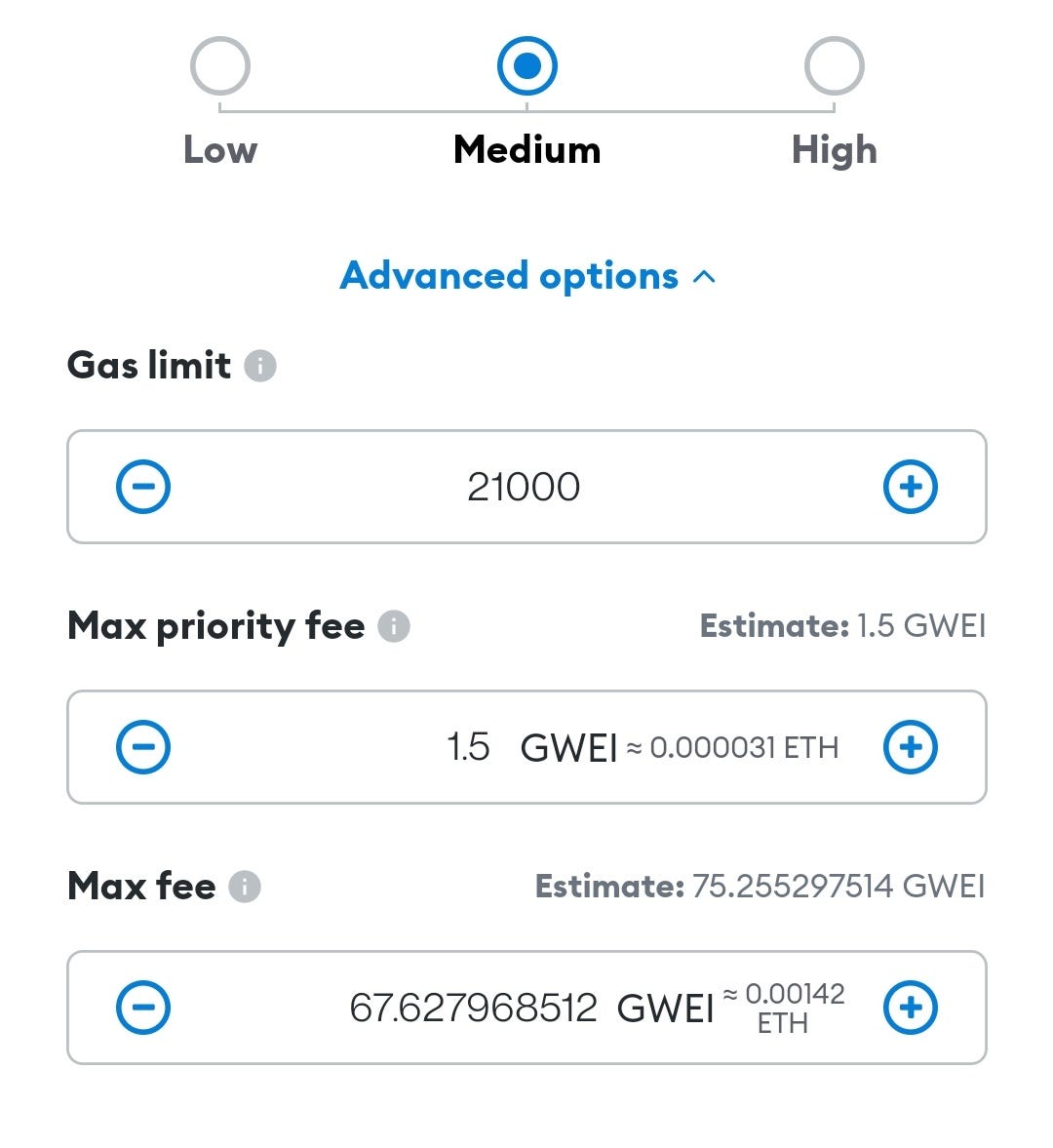 Gas fee metamask (94) 사진
