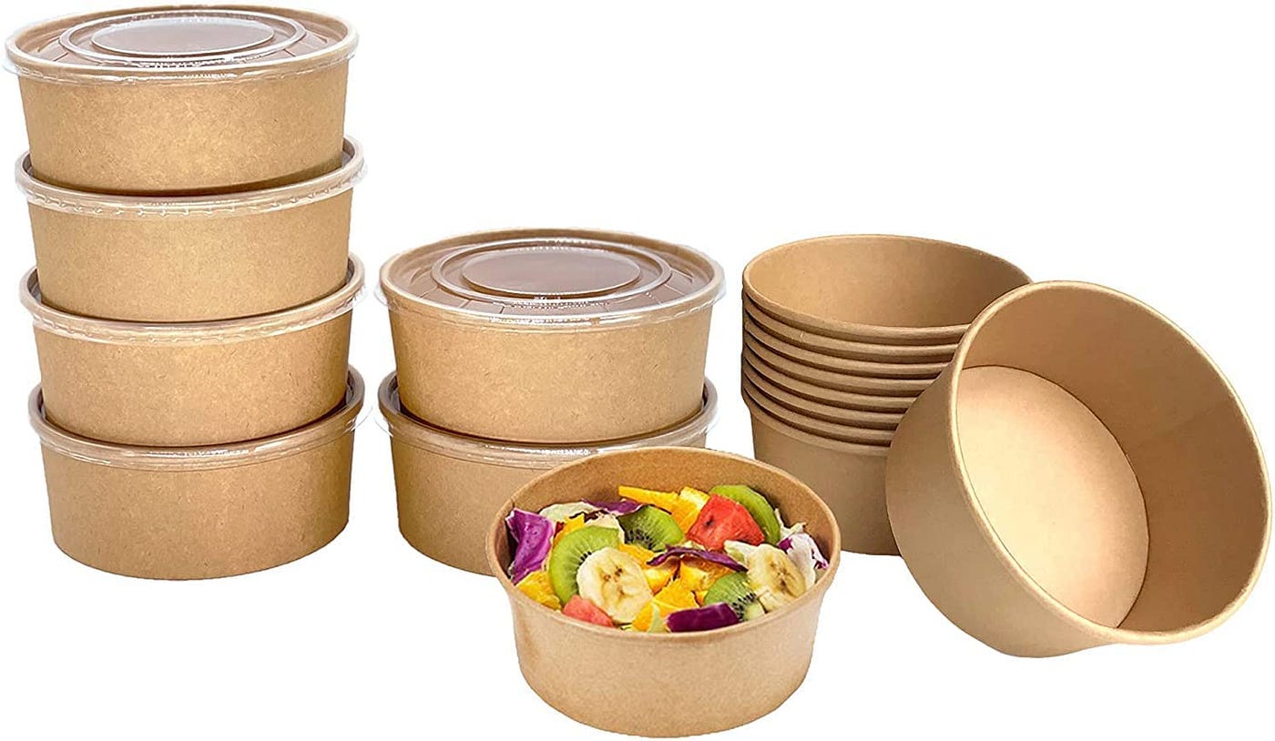 12 oz To Go Soup Containers with Lids, Disposable Paper Bowls (50