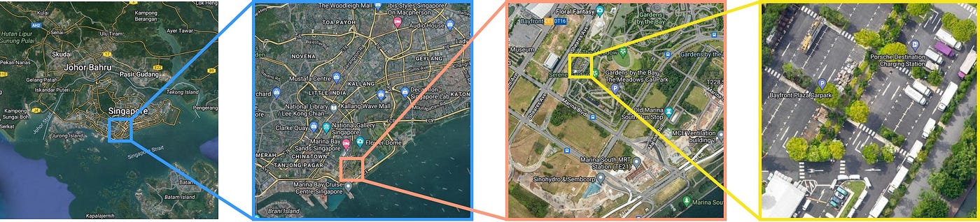 Zooming in on Google Maps is quite similar to zooming in on a histology image (Imagery from Maxar Technologies and Google)