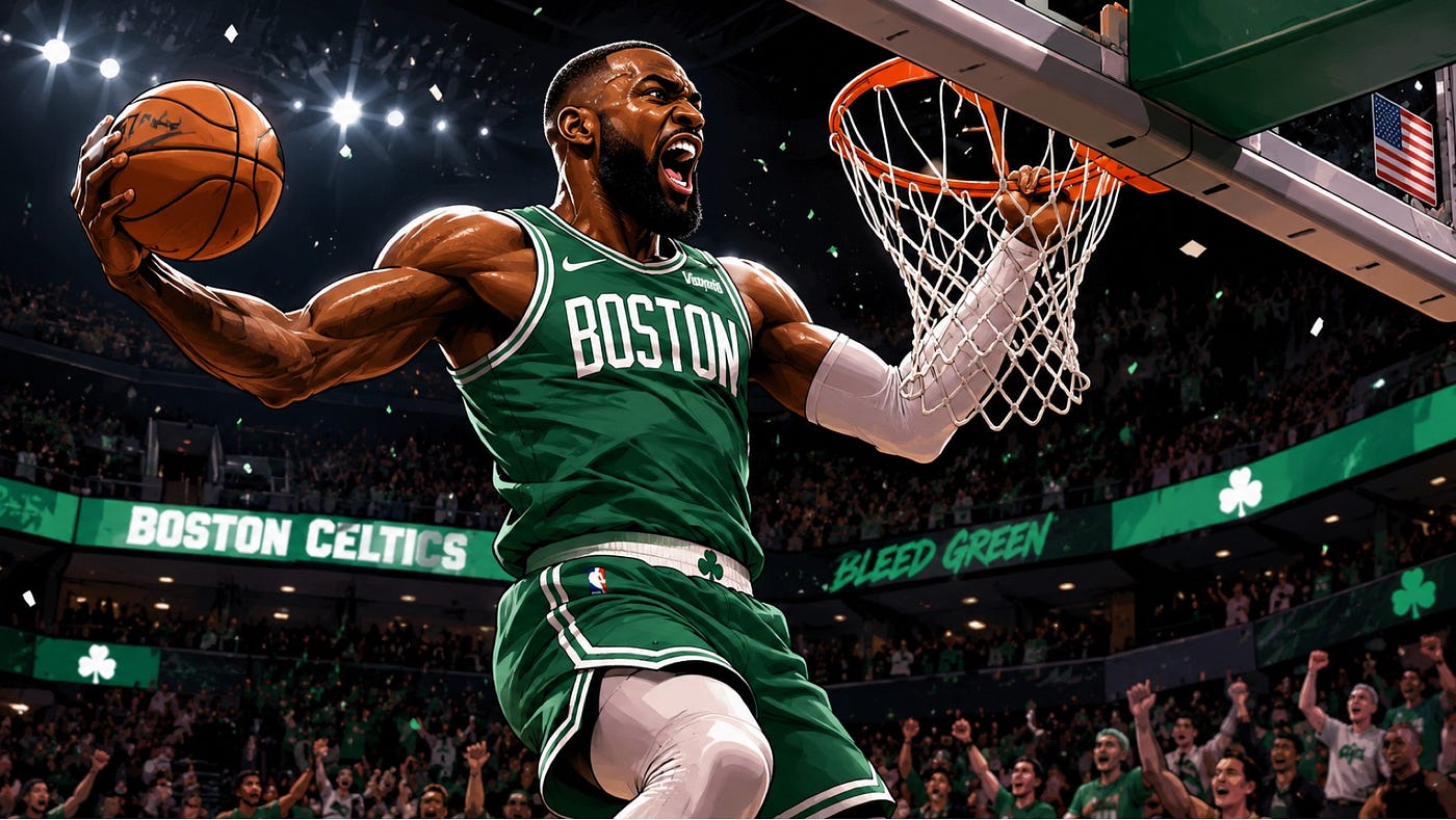 Jaylen Brown is a beast — Photo created by author using AI