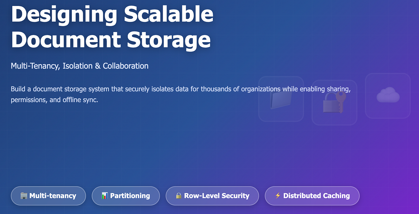 Designing Scalable Document Storage: Multi-Tenancy, Isolation &  Collaboration | by Arvind Kumar | Nov, 2025 | Medium