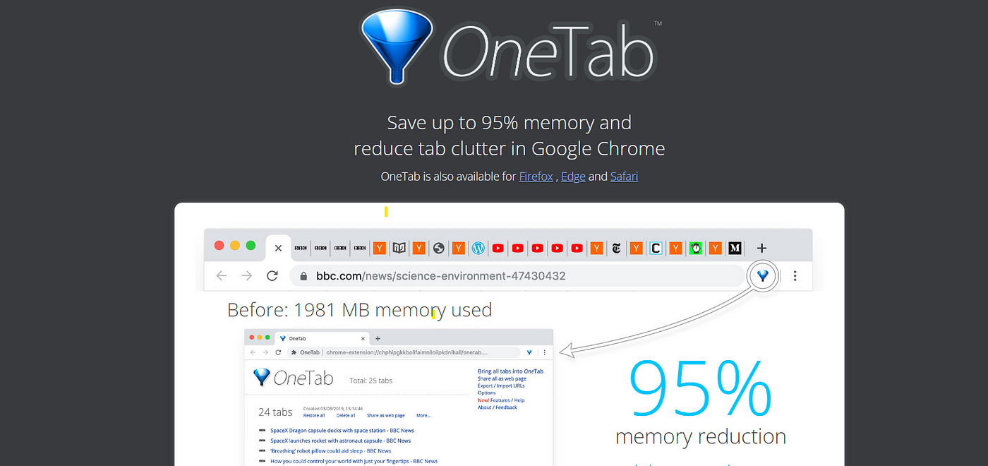 OneTab Extension  Organize Your Browser Tabs Efficiently 