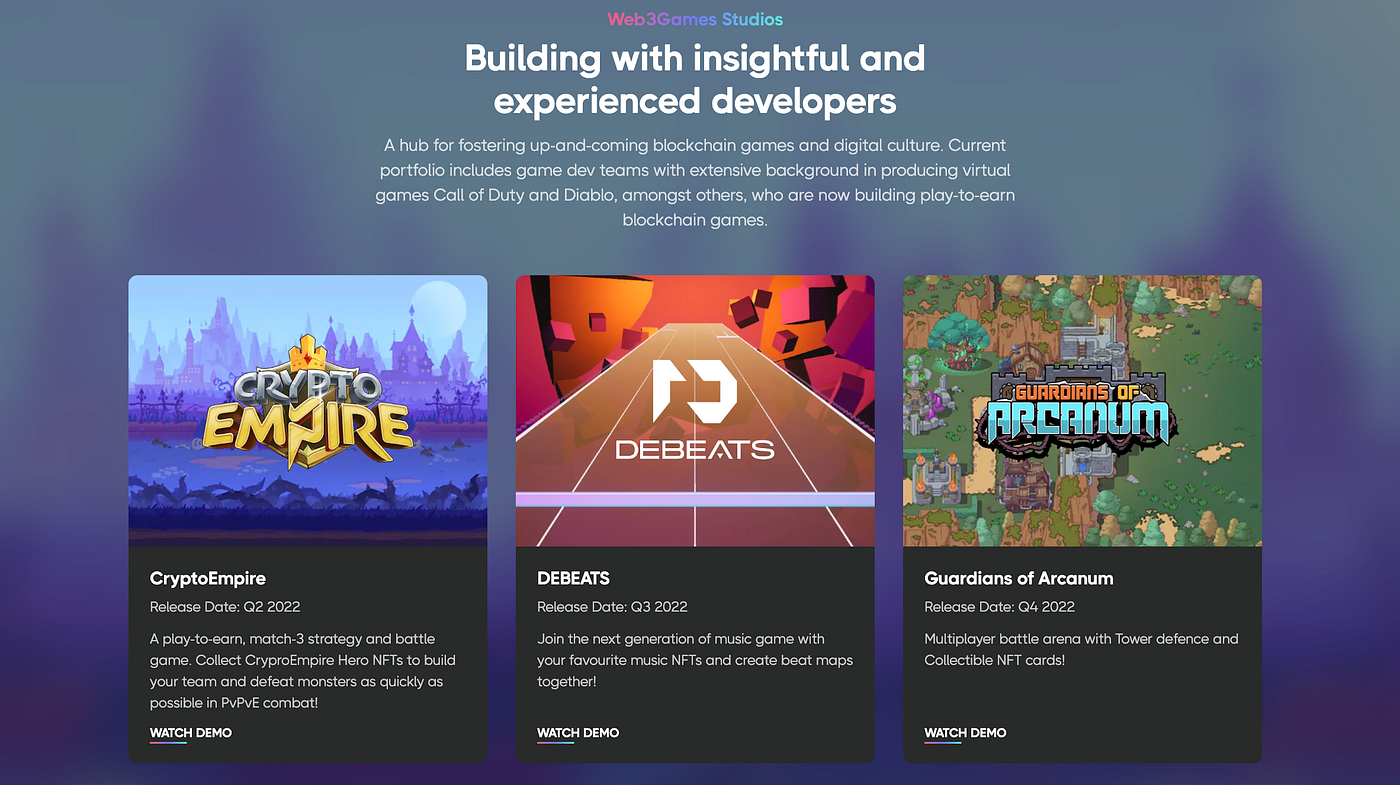 Introducing Web3games, an Integrated Platform for Blockchain Gaming | by  Web3Games.com Team | Web3Games Official