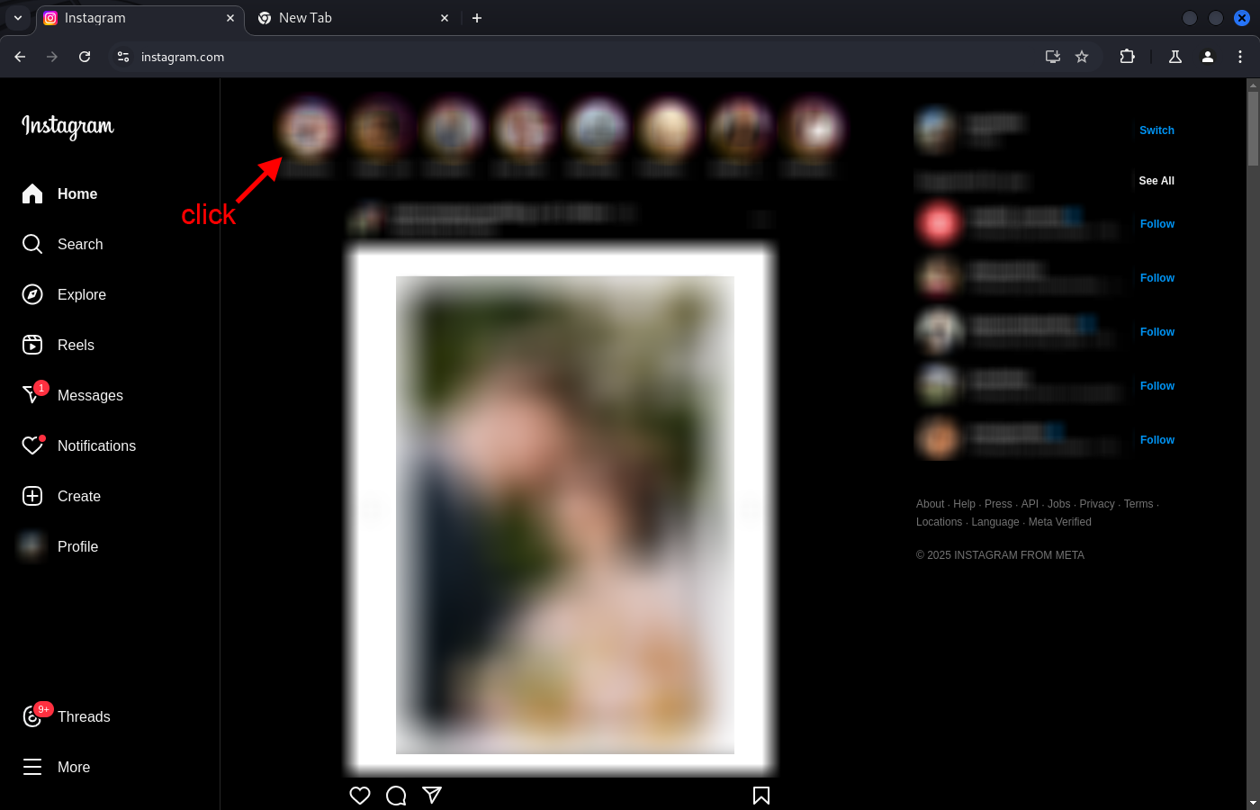 Click in a story while capturing the traffic with HTTP Toolkit