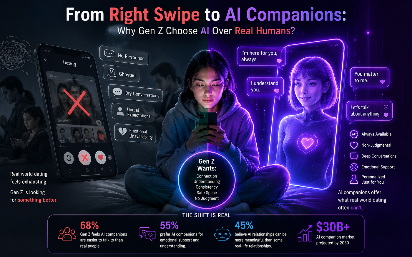 From Right Swipe to AI Companions: Why Gen Z Choose AI Over Real Humans?