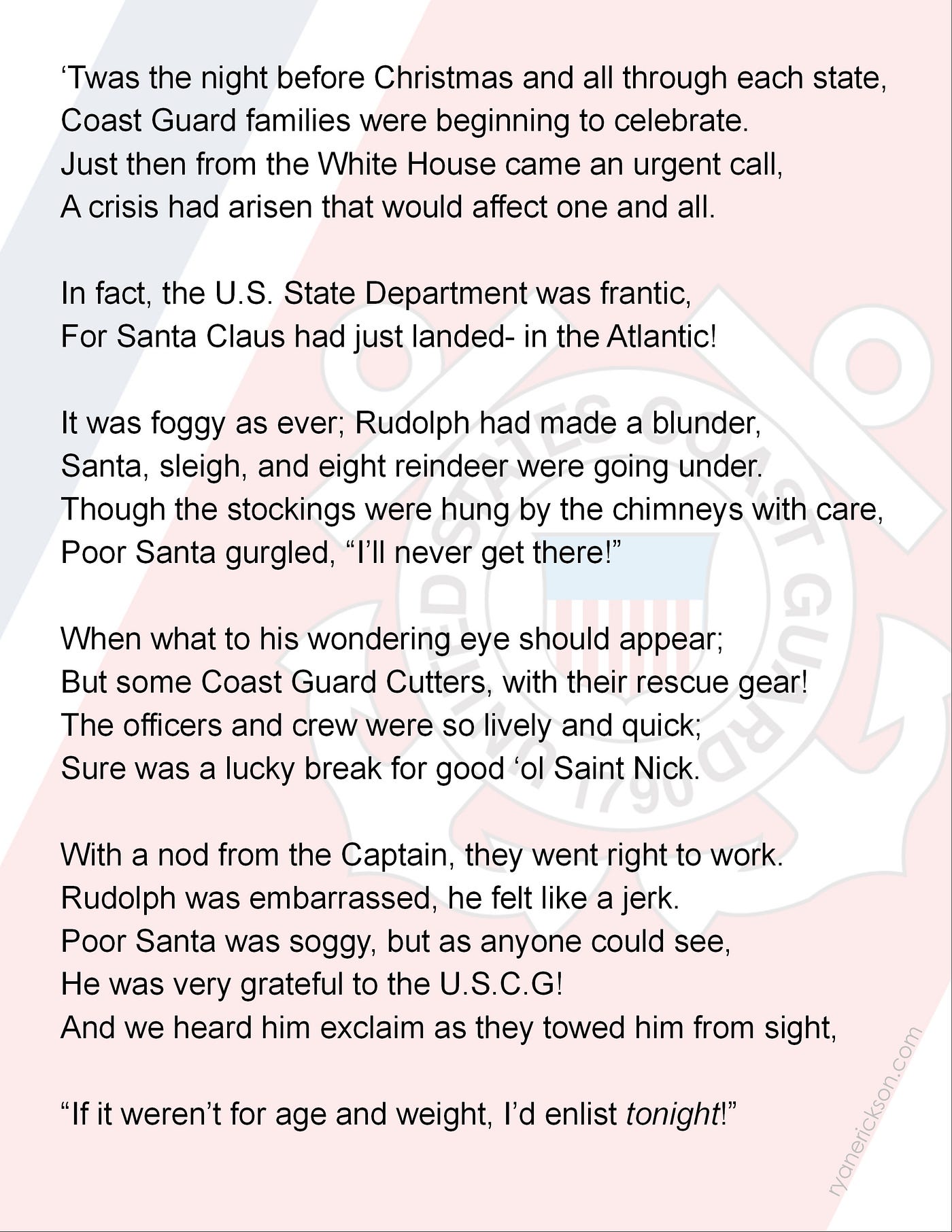 The Coast Guard Christmas Poem 