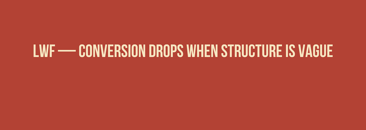 LWF — Conversion Drops When Structure Is Vague.