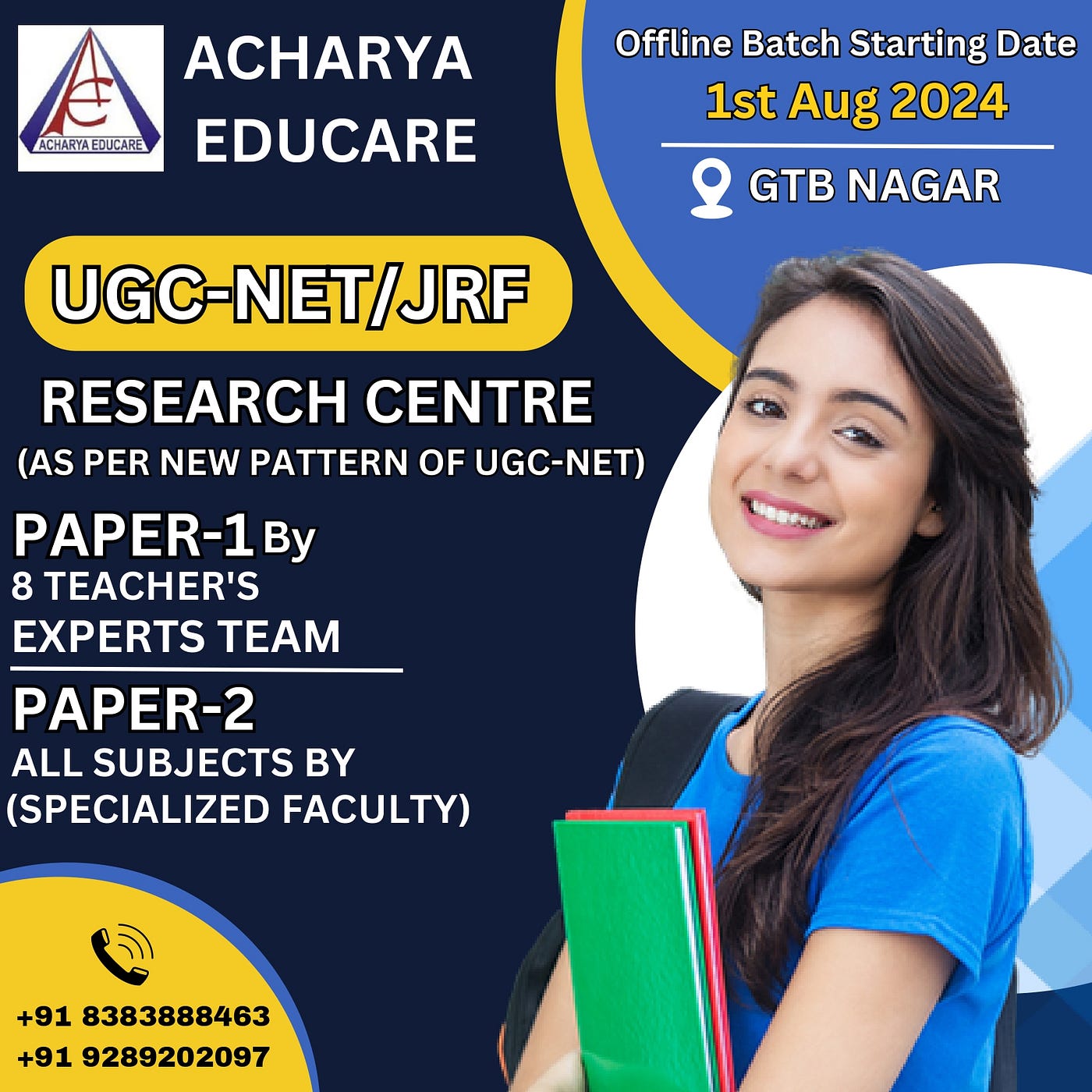 Best UGC NET JRF Coaching in Delhi,Gtb Nagar | Acharya Educare