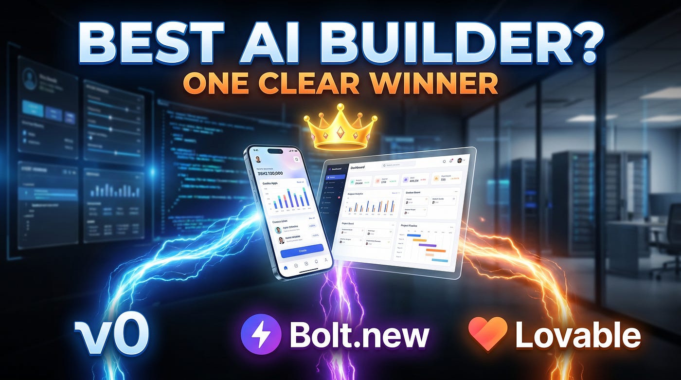 I Built the Same App with v0, Bolt.new, and Lovable—The Winner Surprised Me