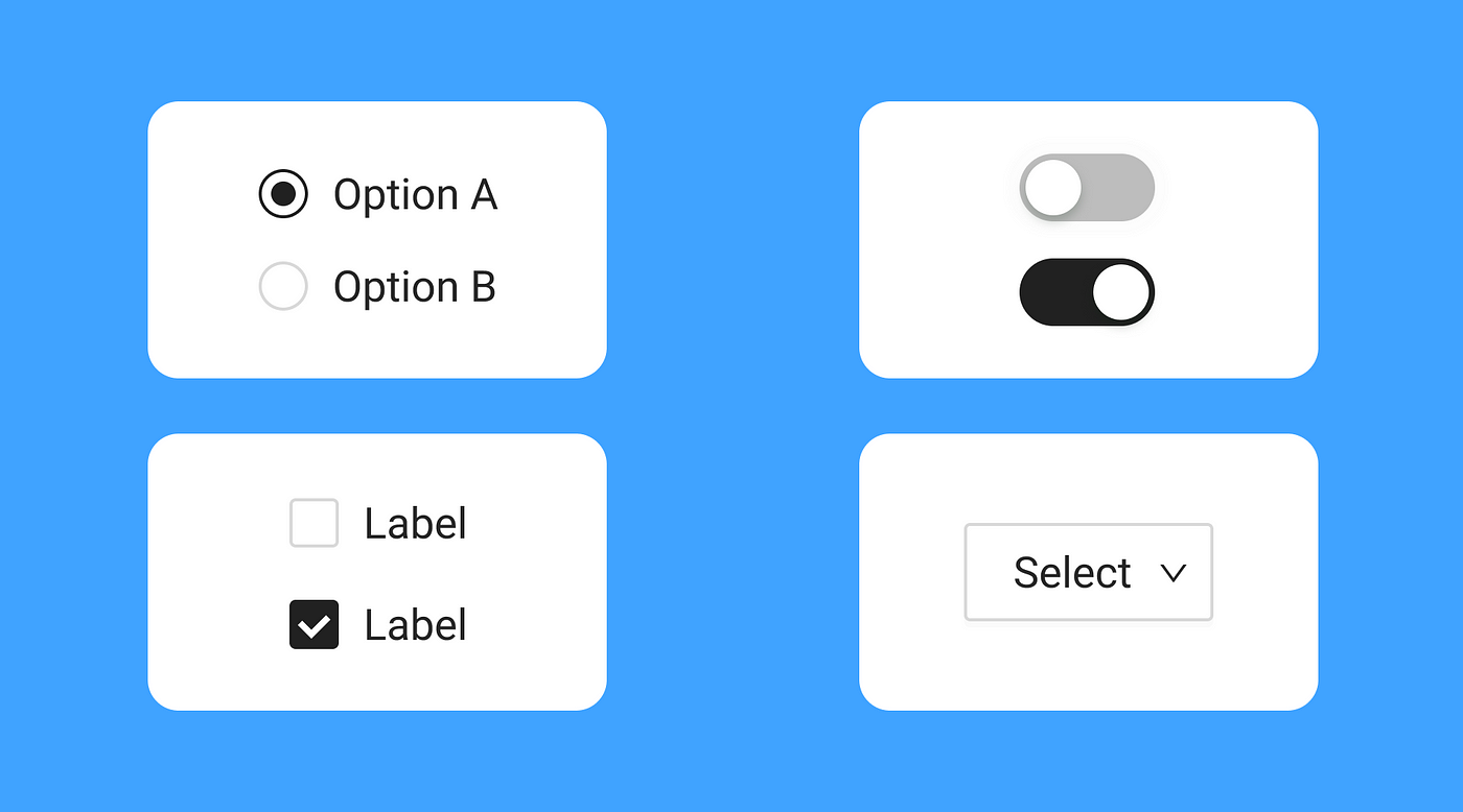 Radio buttons, checkboxes, toggle switches, and dropdown lists: design tips  for using selection controls | by Nick Babich | UX Planet