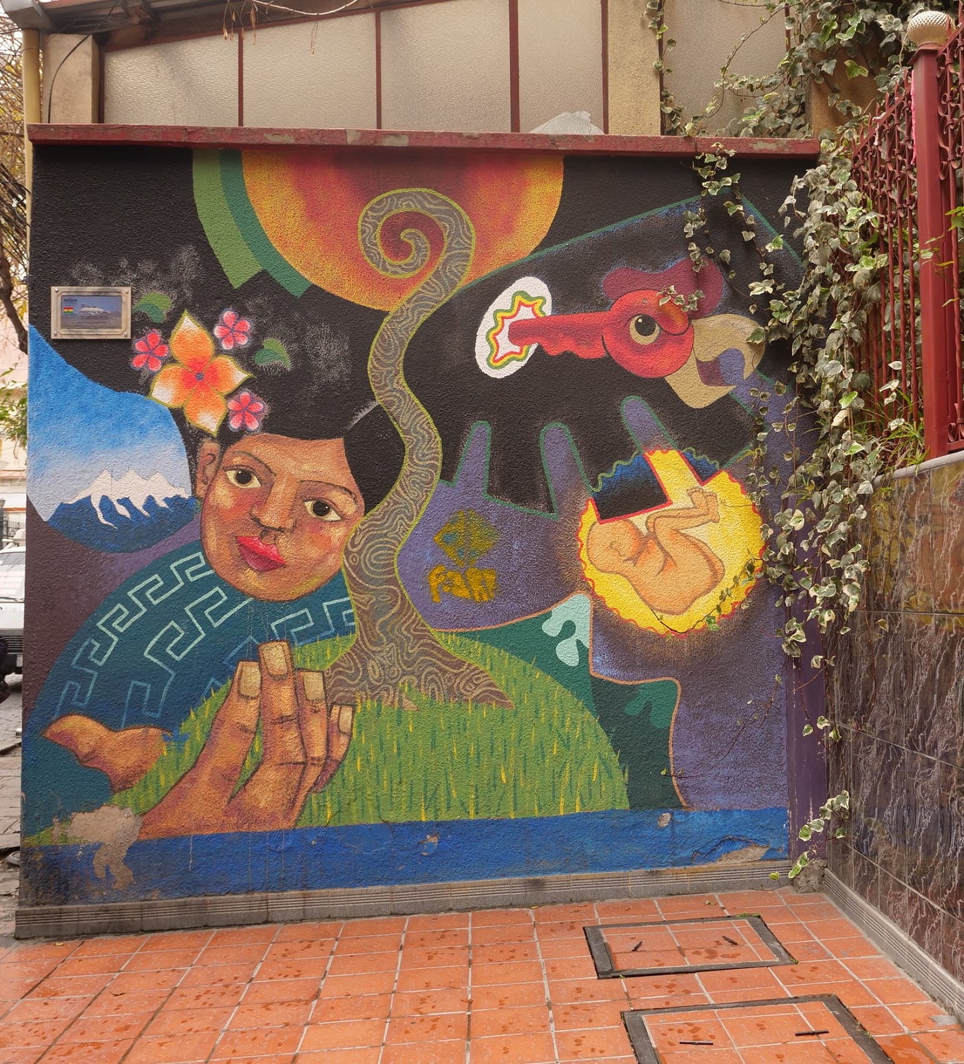 Peinture murale dans les rues de La Paz en Bolivie (copyright, Jordie Ansari, 2019).