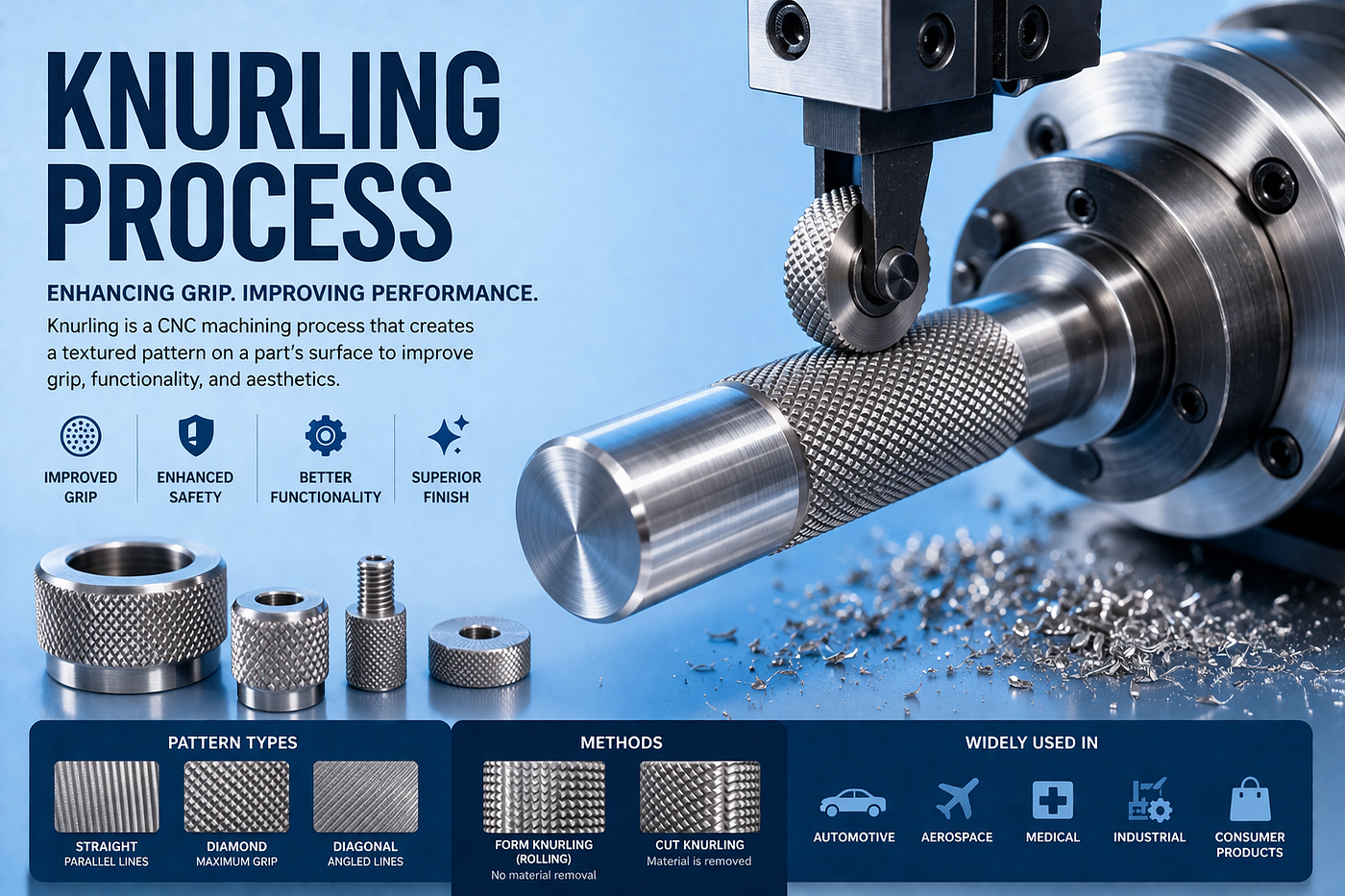 Knurling Explained: The CNC Surface Finishing Process Enhancing Grip & Precision in European…