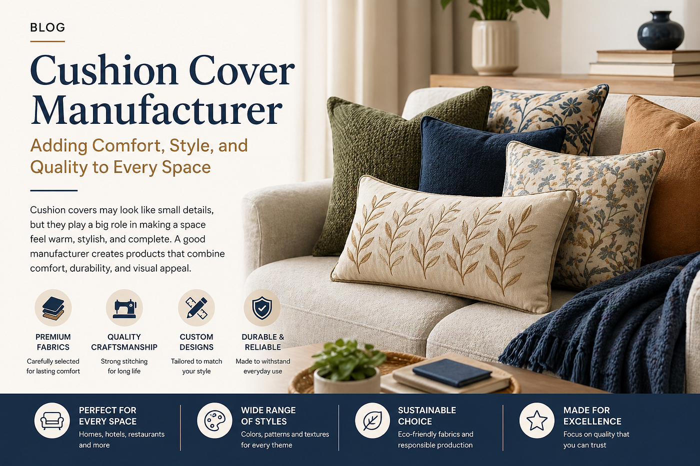 Fabline — Redefining Interior Elegance as a Trusted Cushion Cover Manufacturer