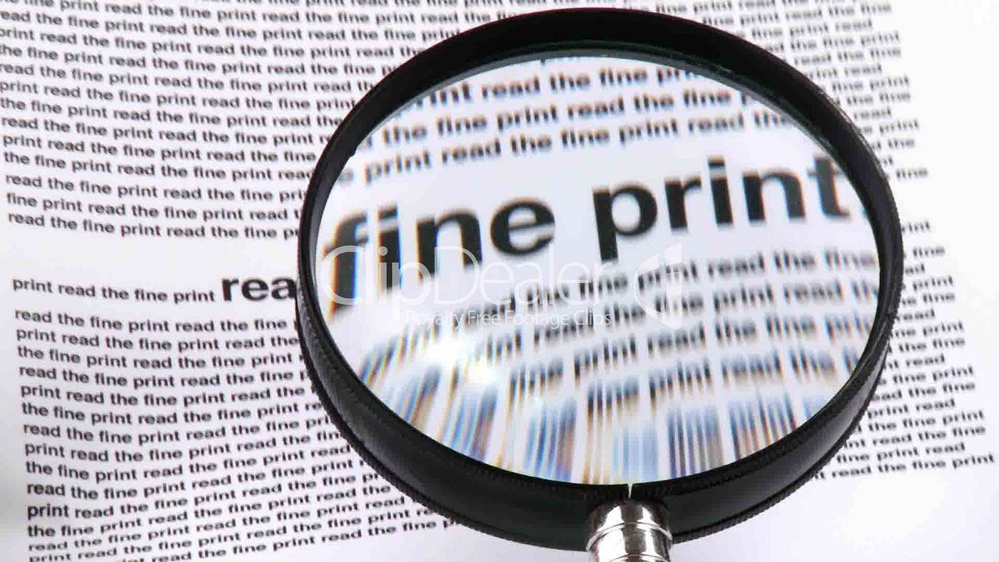 Why it pays to read the fine print! - Rivers