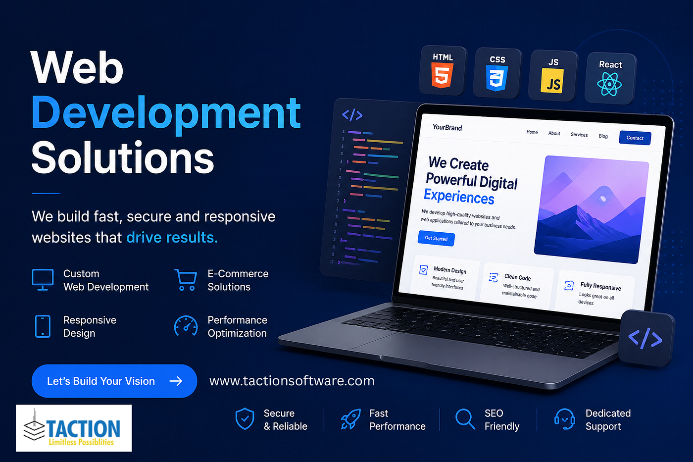 Top Web Development Solutions Company in USA or India — Taction Software