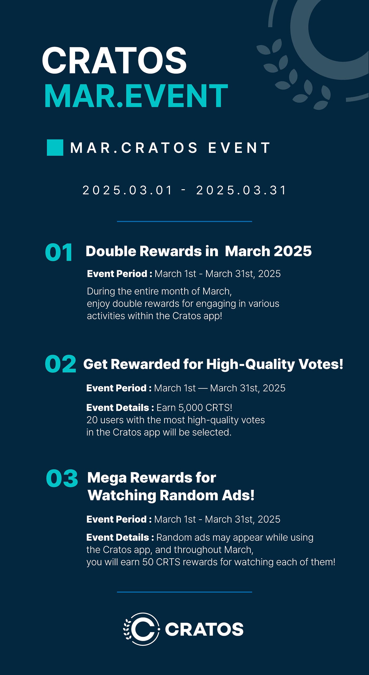 2025 Cratos March EVENTS!