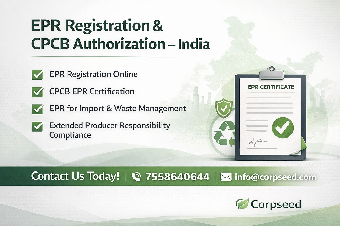 EPR Authorization in India — Apply Online for CPCB Registration
