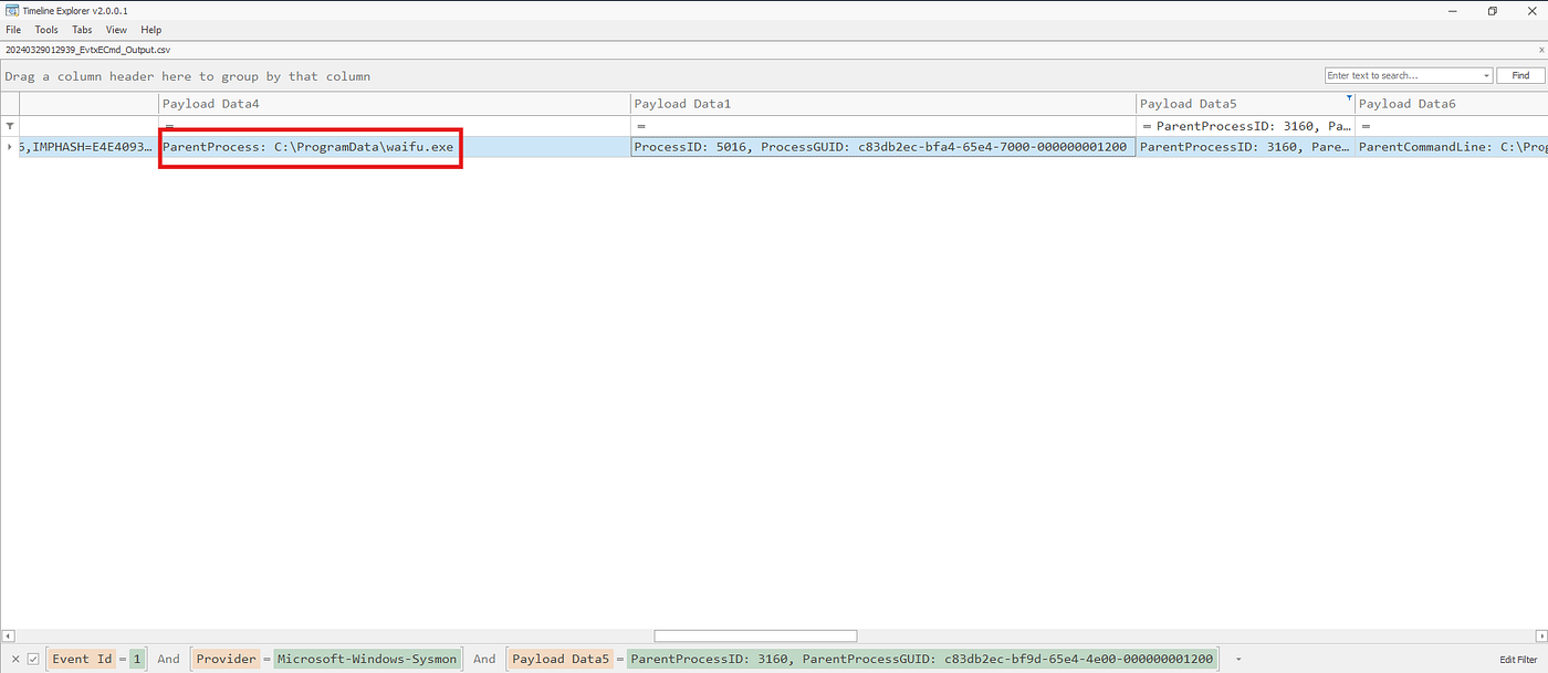 The real executable that actually run when the service executed