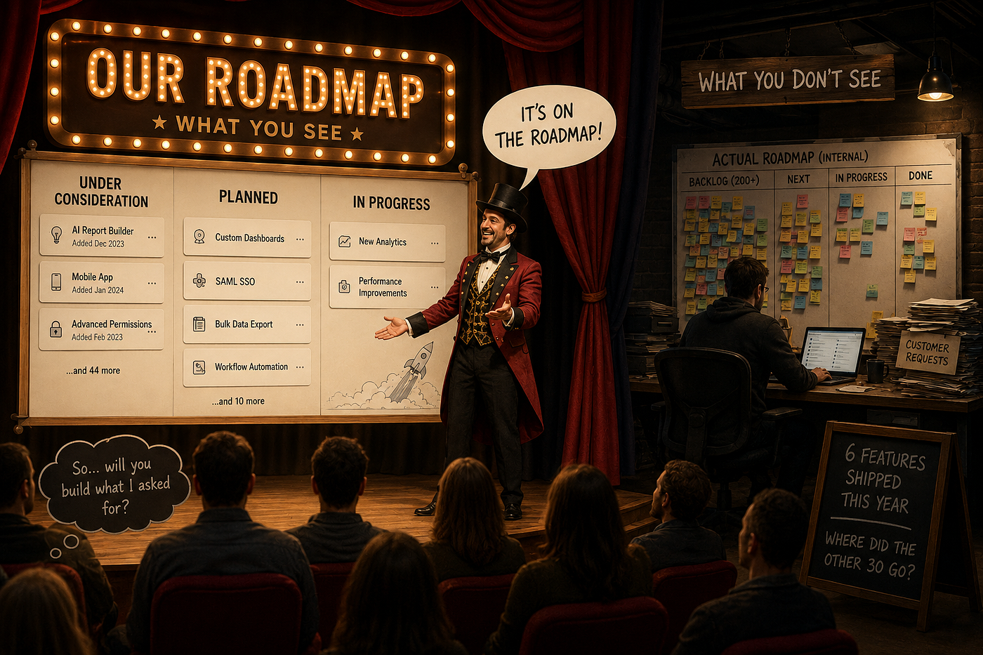 Your public roadmap is theatre