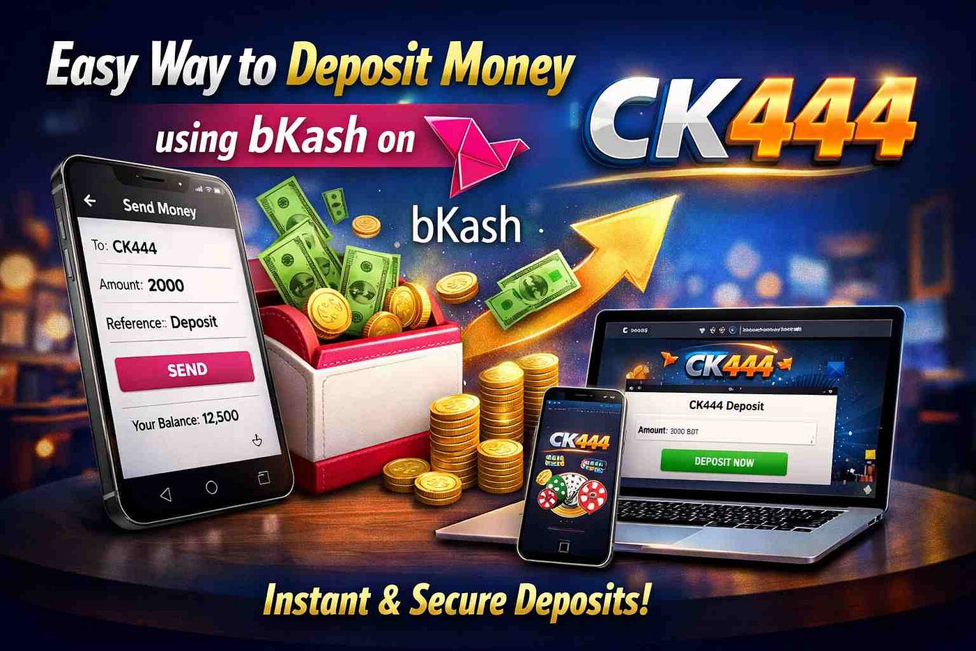 Easy way to deposit money using bKash on CK444