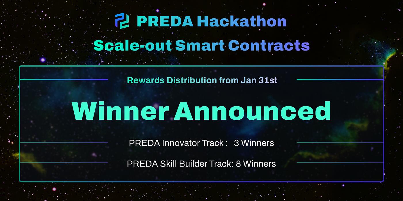 Unveiling the Winners: PREDA Scale-out Smart Contracts Hackathon Showcases Blockchain Innovation