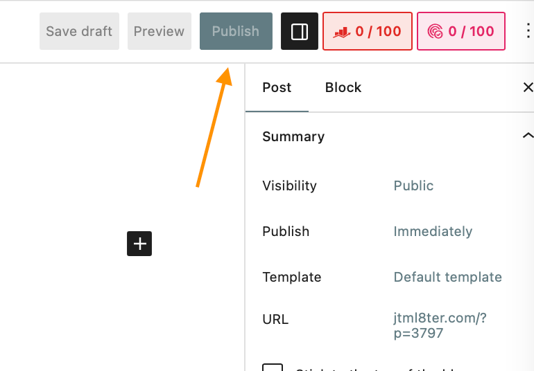 picture of publish button for blog
