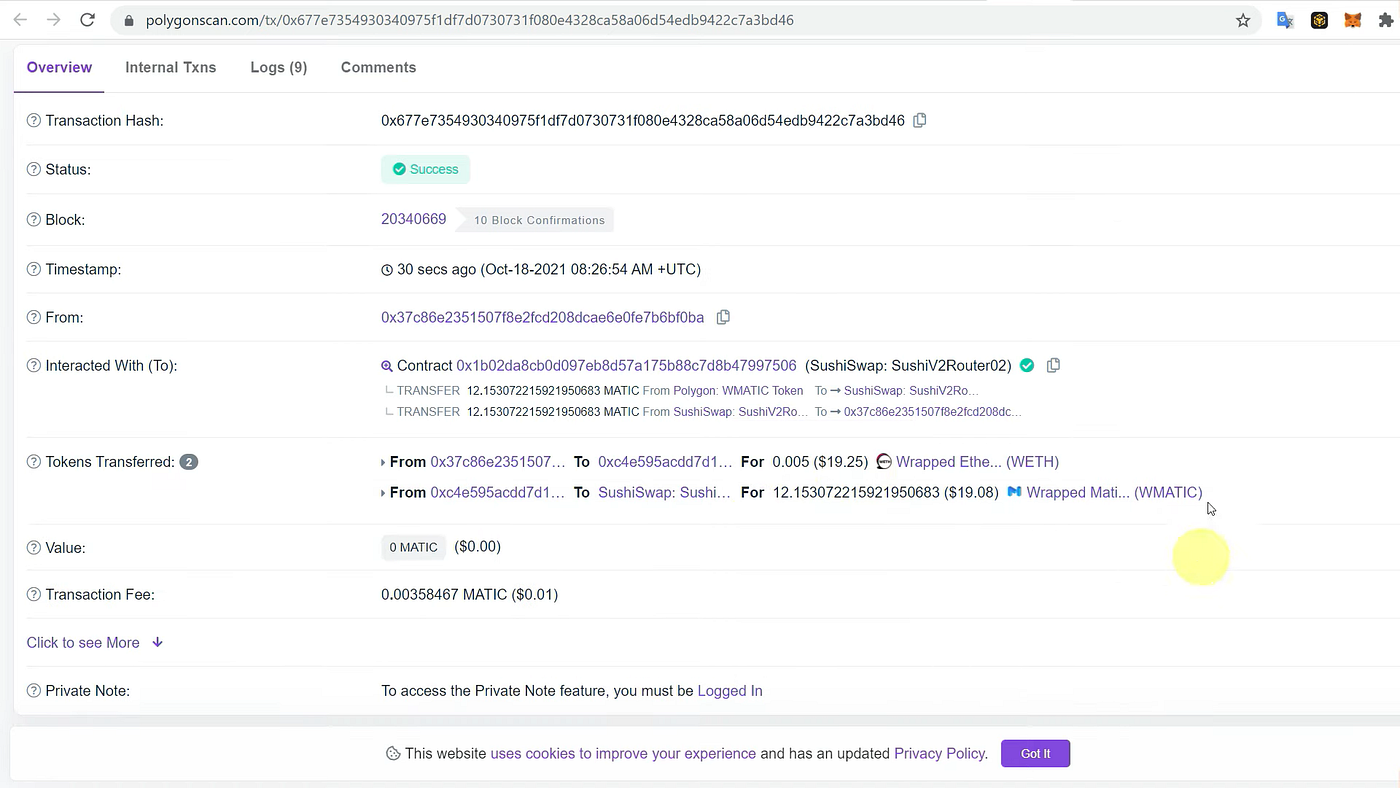 How To Convert Polygon Matic Into Polygon WETH | Coinmonks