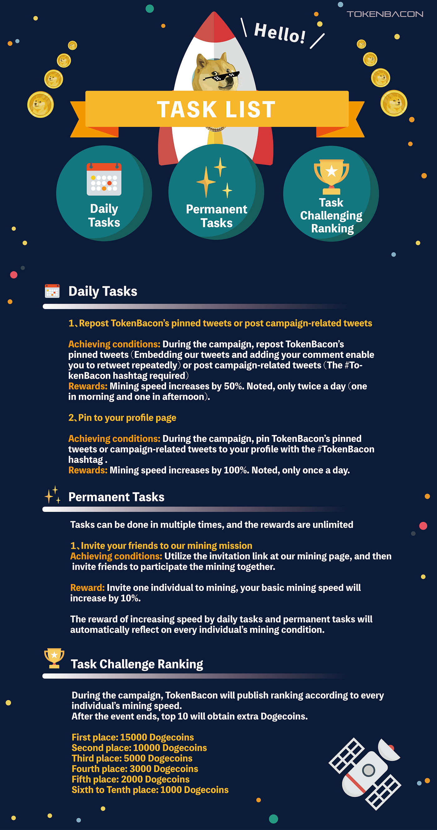Dogecoin Mining Campaign — How to Earn Your Dogecoins Faster? | by  TokenBacon | TokenBacon | Medium