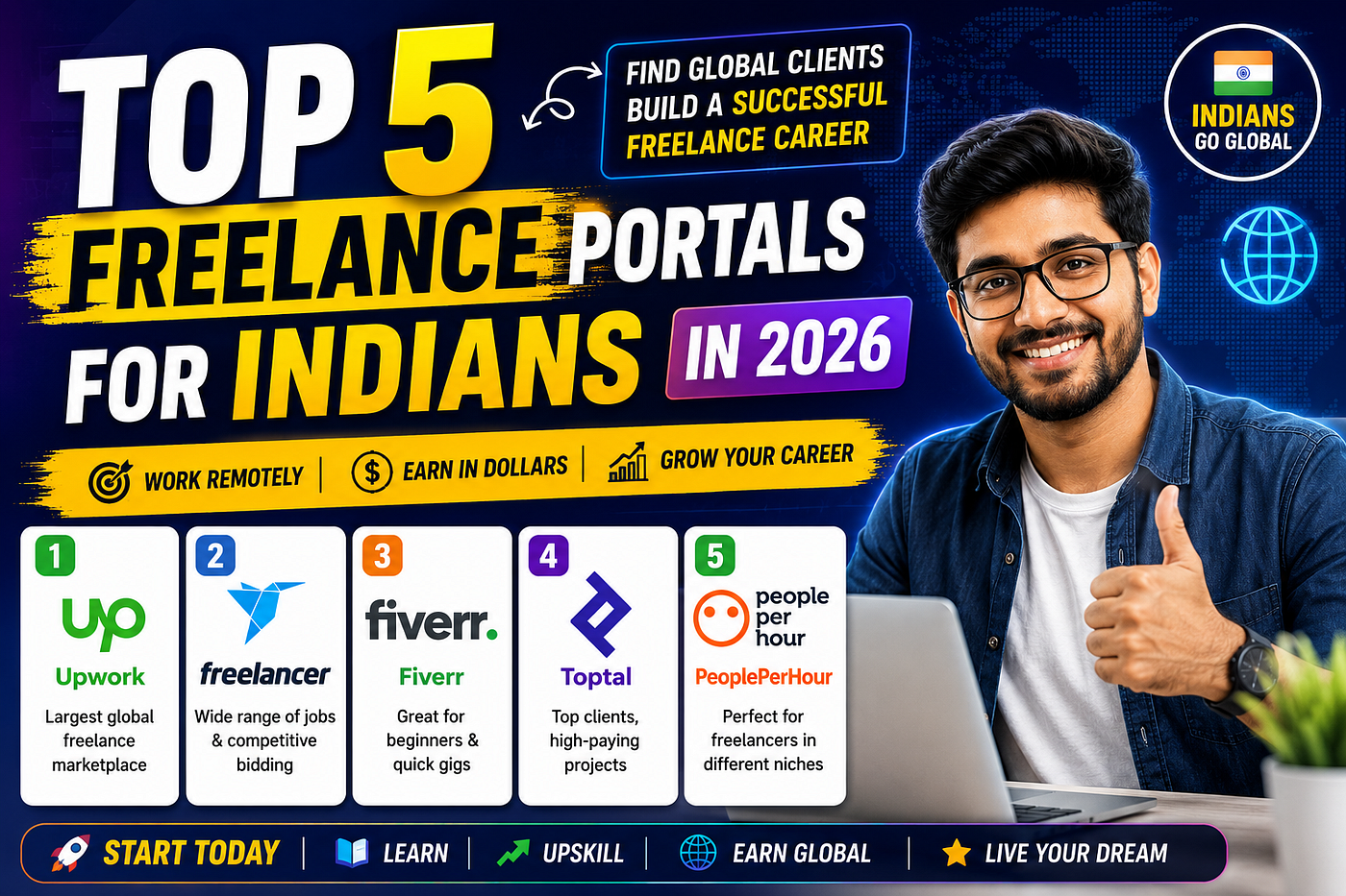 Top 5 Freelance Portals for Indians in 2026: Find Global Clients and Build a Successful Freelance…