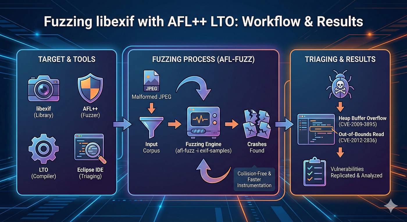 Fuzzing 101: Hunting Bugs in libexif with AFL++ LTO