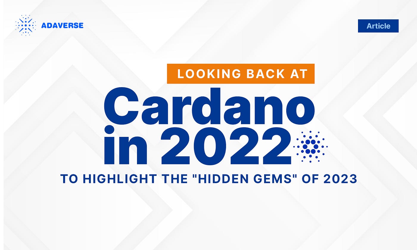 Looking back at Cardano in 2022 to highlight the “hidden gems” of 2023 | by  Adaverse Accelerator | Medium