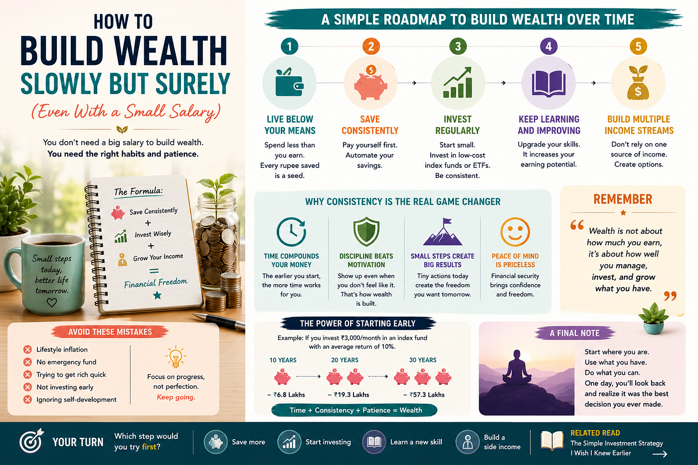 How to Build Wealth Slowly but Surely (Even With a Small Salary)