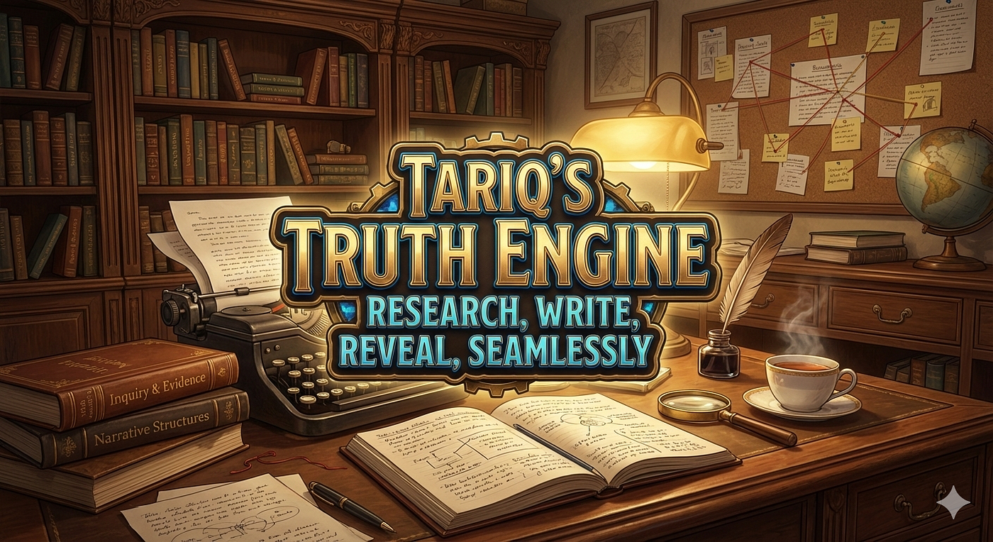Tariq’s Truth Engine — Research, Write, Reveal, Seamlessly