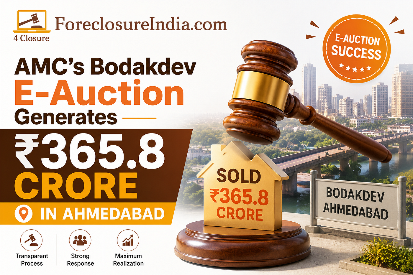 AMC’s Bodakdev E-Auction Generates ₹365.8 Crore in Ahmedabad | Foreclosureindia