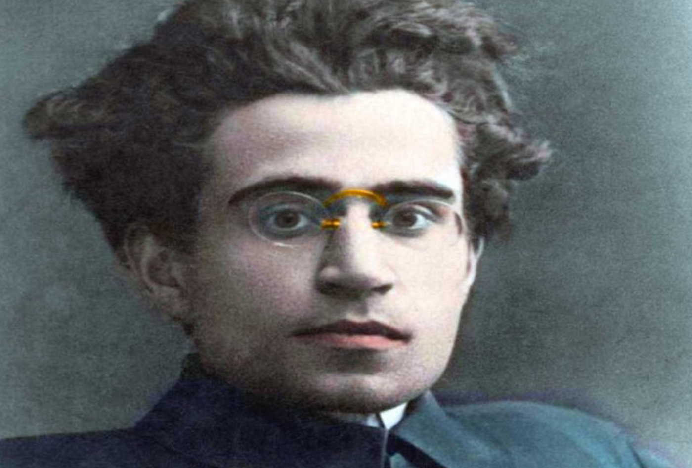 Gramsci during the 1920s, looking into the camera through wire-rimmed glasses. For a critical discussion of this photo, see David Forgacs, “Gramsci undisabled,” Modern Italy (2016).