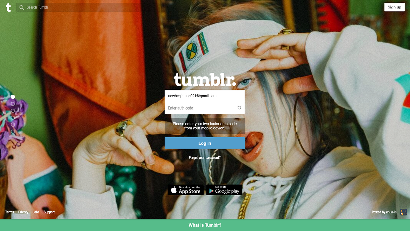 Tumblr Login / Signup - UpLabs