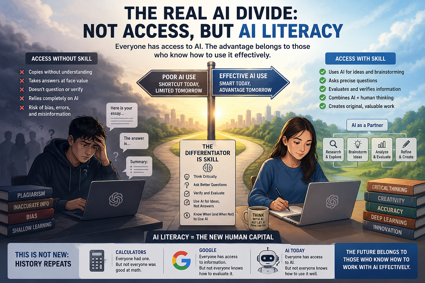 The Real AI Divide is not Access, but AI Literacy