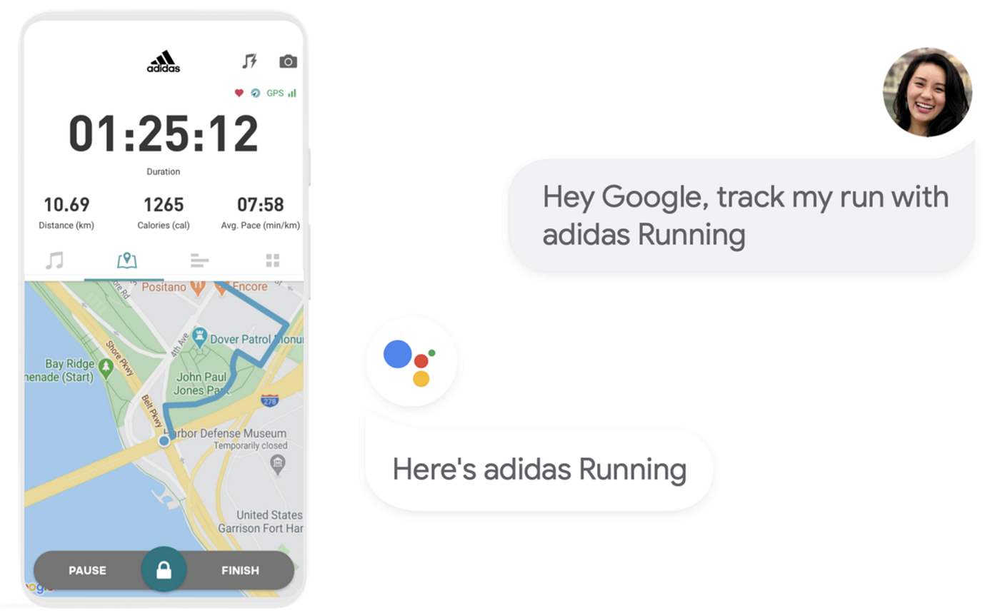 Addidas Running App Action — Fuente: Google Assistant Site