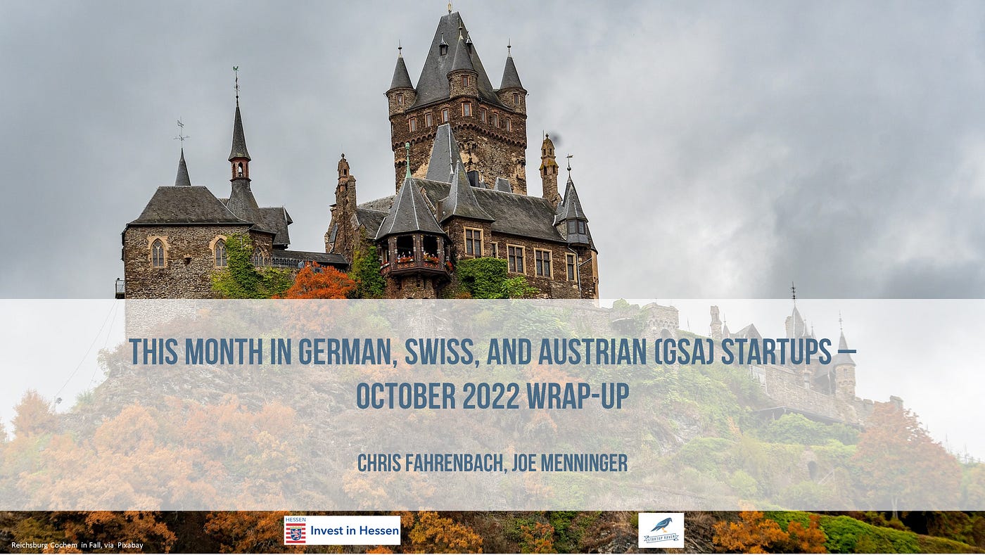 This Month in German, Swiss, and Austrian (GSA) Startups — October 2022  Wrap-Up | by Startuprad.io | Startuprad.io | Medium