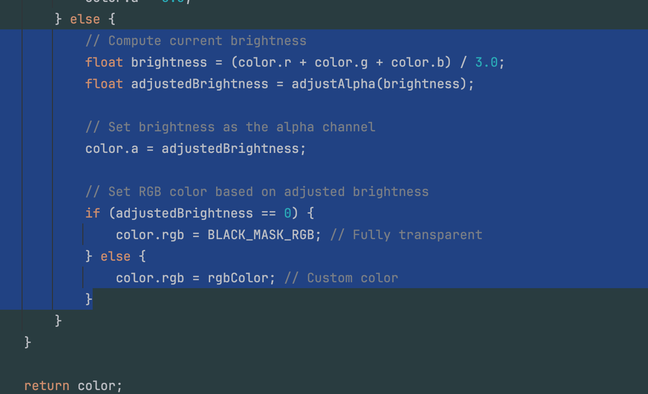 ajustAlpha() 辅助函数的使用。